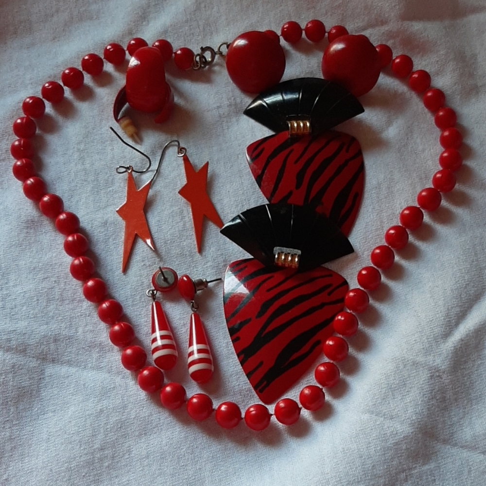 Red costume jewelry